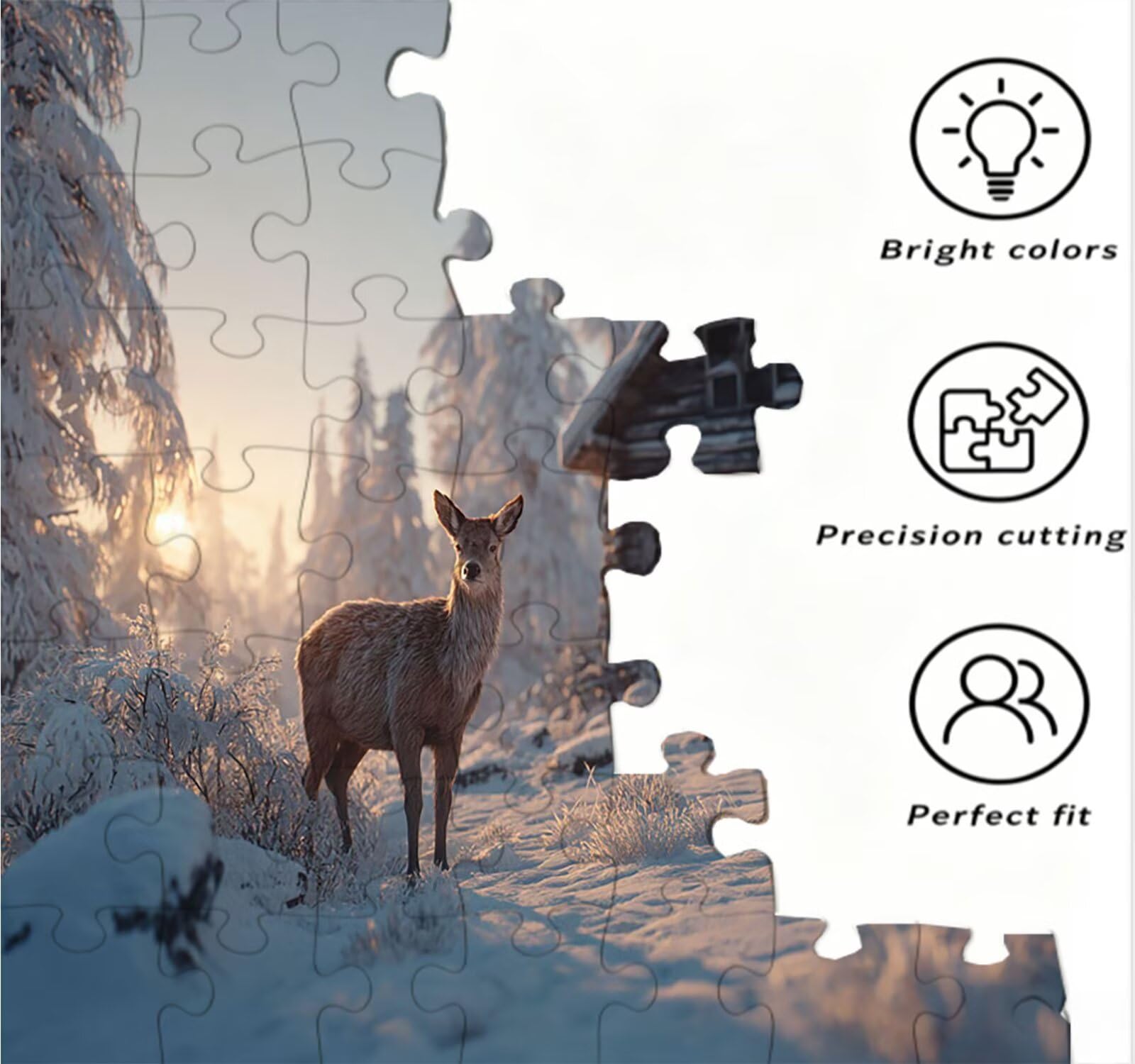Puzzle 1000 sztuk dla dorosłych, puzzle artystyczne puzzle leśny jeleń, rodzinne kreatywne hobby dla dorosłych, najwyższej jakości drewniana układanka, do gry edukacyjnej wyzwania zabawki R4KH-746