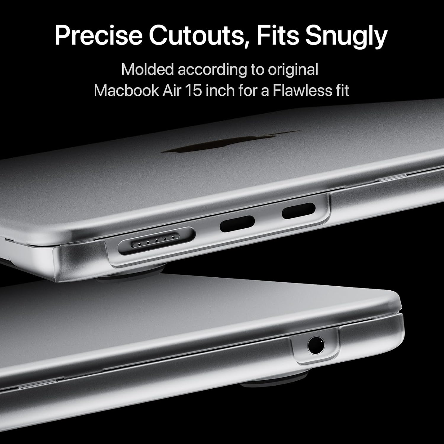 Soonjet Invisible Armor for MacBook Air 15 inch Case | M5 M4 M3 M2 2026 2025-2023 | Same as Bare Device | Closes Seamlessly | Hard Shell Laptop Cover | Matte Clear