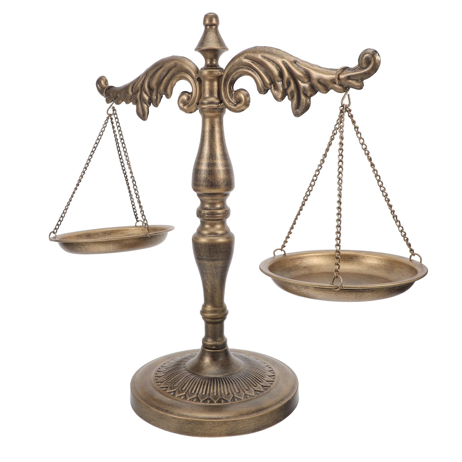 Balanza de la justicia de estilo clásico europeo en metal dorado ideal para un regalo de abogacía