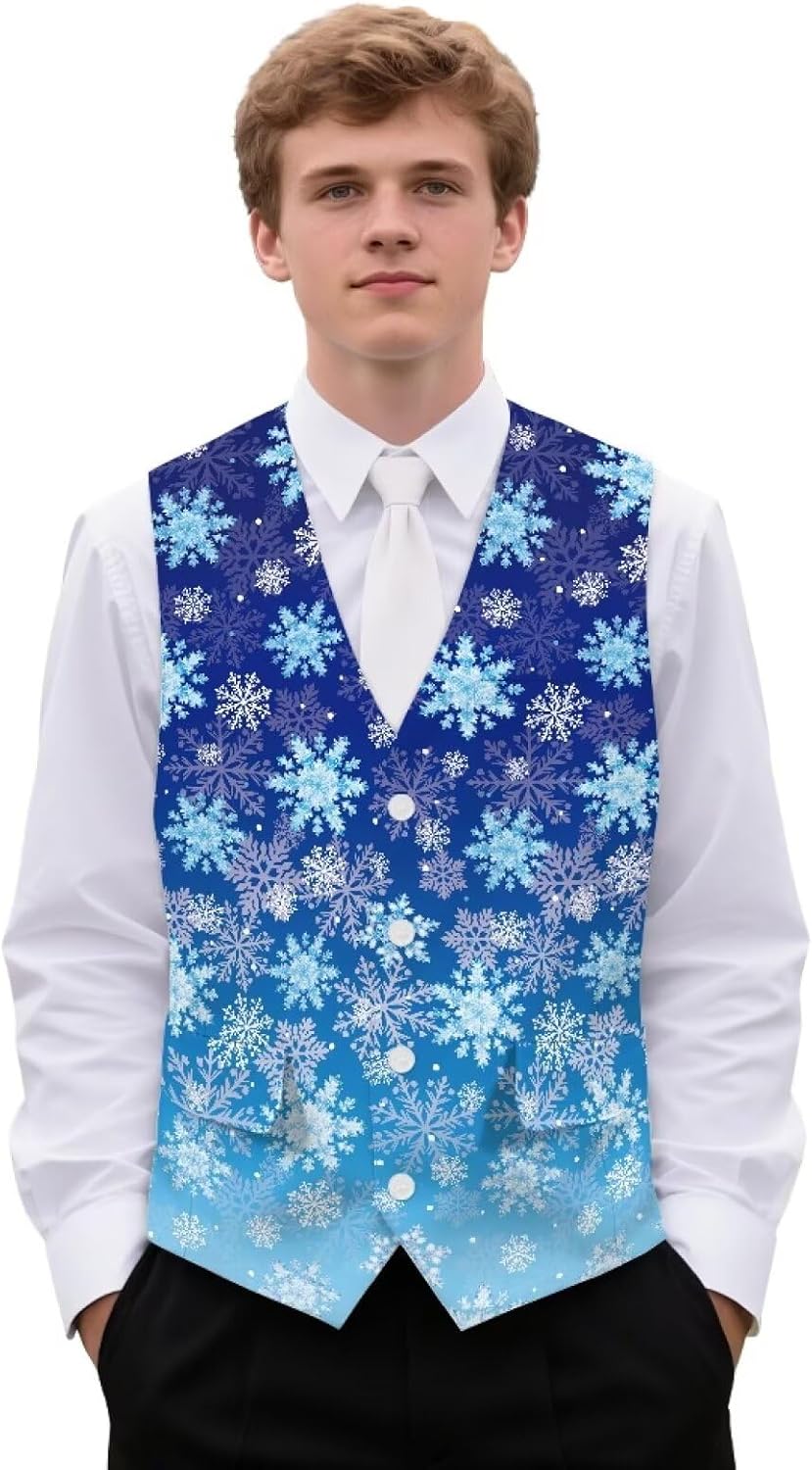 CLOHOMIN Men's V-Neck Suit Vests Formal Slim Fit Business Dress Vest Waistcoat with 3 Pockets for Suit or Tuxedo