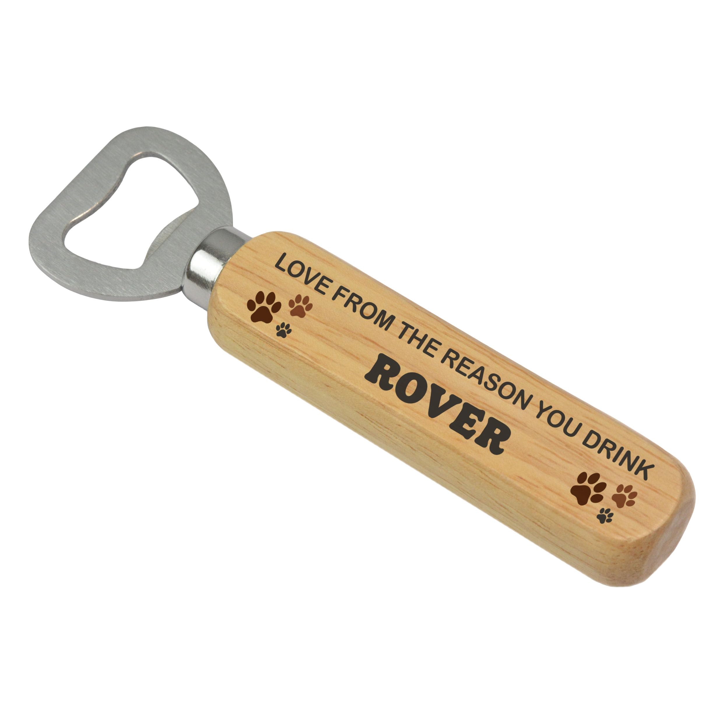 Beecreative Fathers Day Or Birthday Gifts From The Dog - Personalised Love From The Reason You Drink Funny Bottle Opener Gift For Doggy Dad