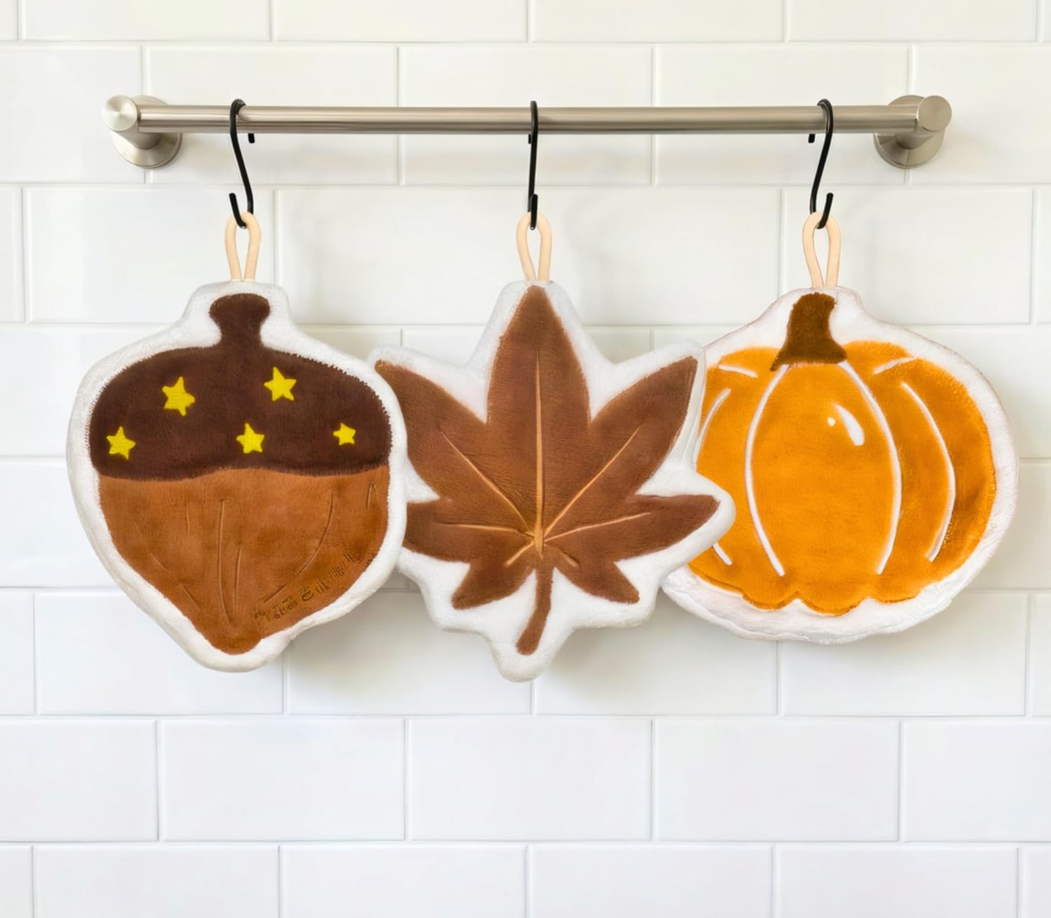 Fall Bathroom Decor Hand Towels with Loop, Fall Kitchen Towels