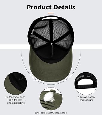 LiuSuper American Flag Mesh Back Trucker Hat for Men, Adjustable Snapback Baseball Cap for Women, 3D Embossed Logo USA Flag