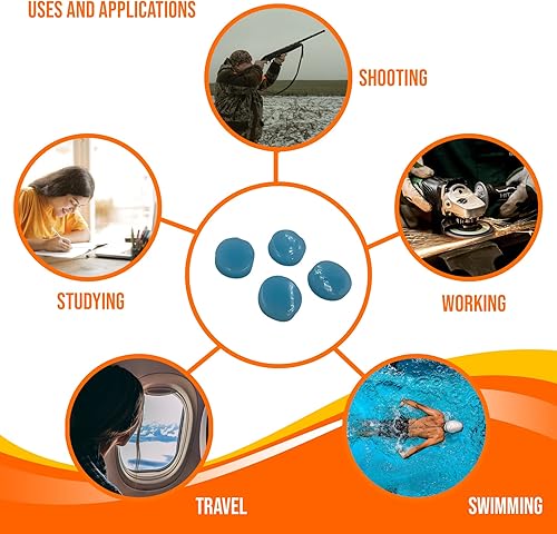 Miniatura 3 de Tapones para los oídos Tapones reutilizables de cera de silicona Paquete de 30 32 db Auriculares con cancelación de ruido para dormir Protección