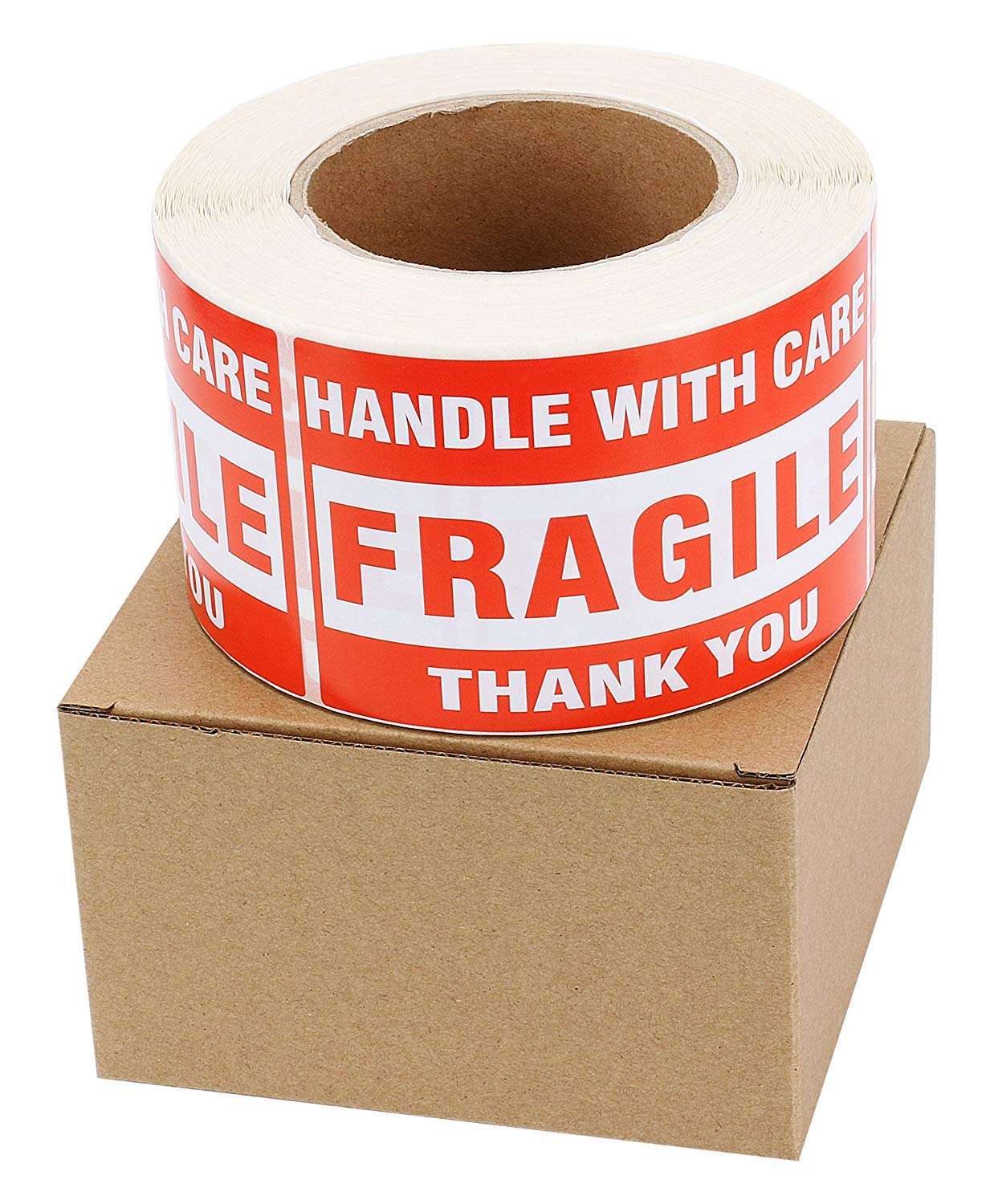 [1 Roll, 500 Labels] 3" x 5" Fragile Stickers Handle with Care Warning Packing/Shipping Labels - Permanent Adhesive : Office Products