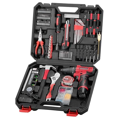Cordless Drill Tool Set: 12V Power Drill Tool Kit with