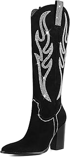 Celbreez Cowgirl Boots for Women Embroidered Rhinestone Cowboy Boots