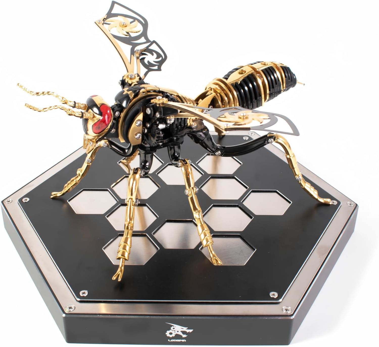 Hexagonal Metal Display Base - Sturdy Stand for Collectible Metal Models, Ideal for Mechanical Figures & Artistic Miniatures