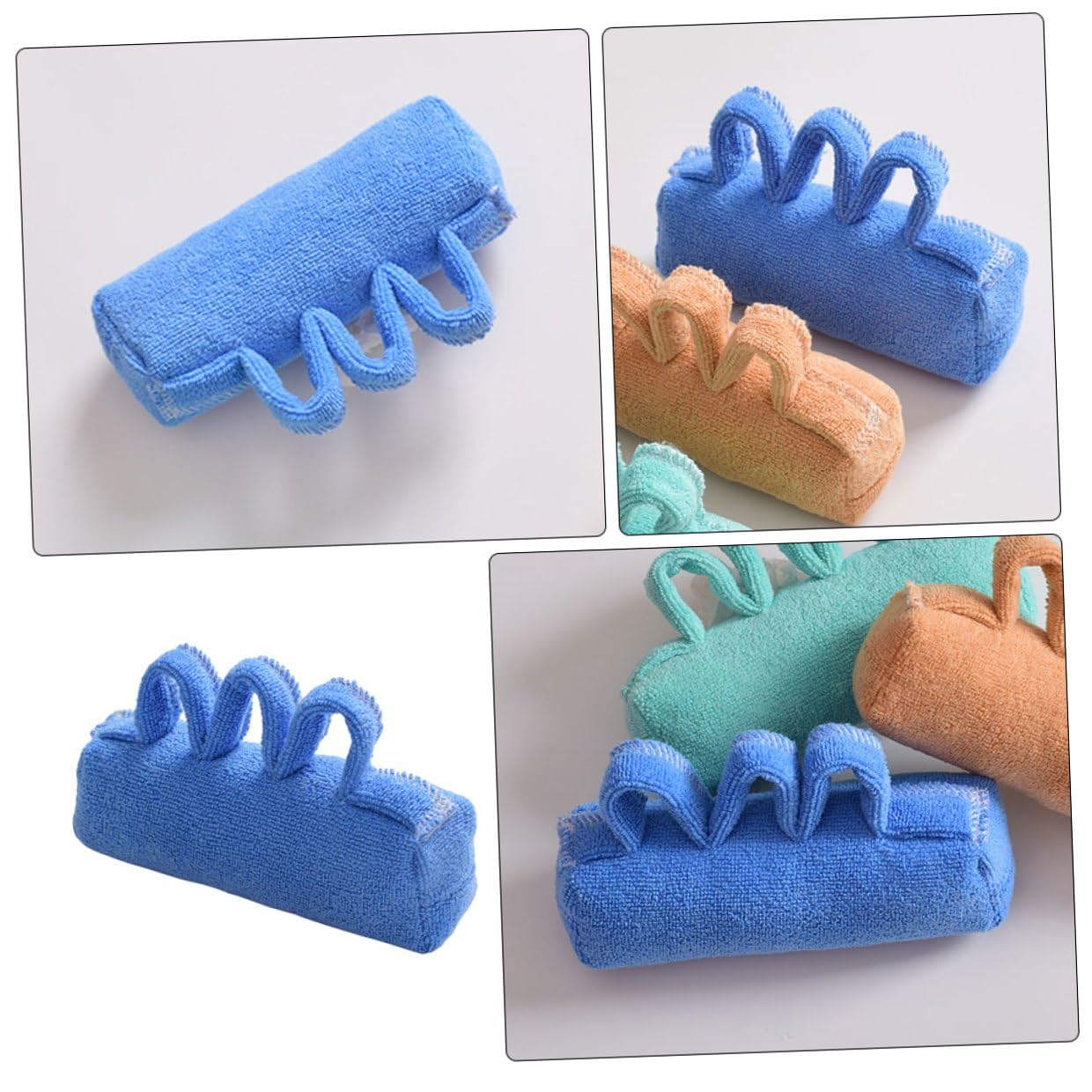 STOBAZA Separador de Dedos Ergonómico de Tejido Azul para Pacientes Mayores Protector de Palma, Cojín para Contracturas y Bola Separadora Fácil de Usar y Lavable