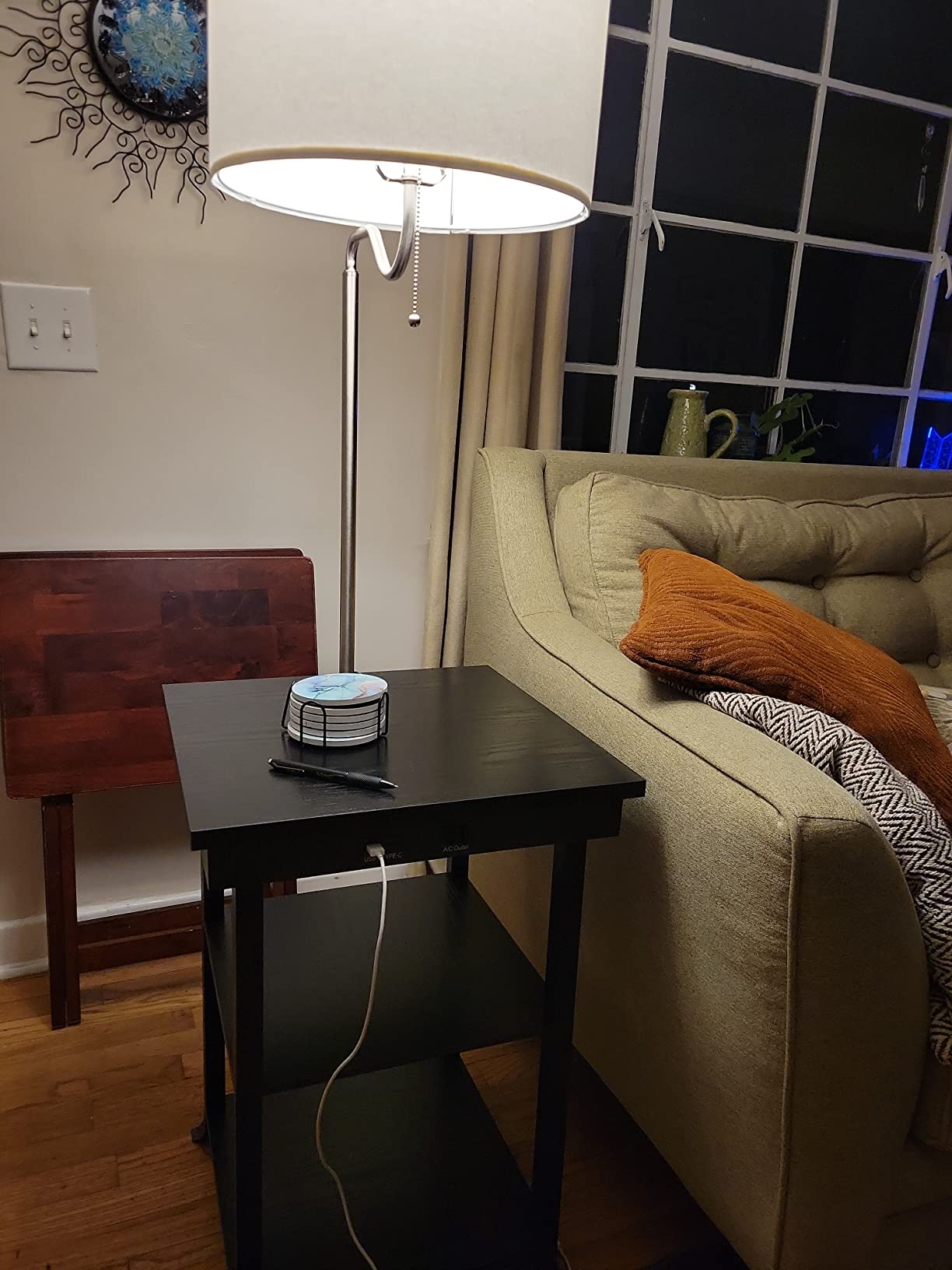 15/mo Finance ATAMIN Ava End Table with Lamp Attached, Desk Lamp