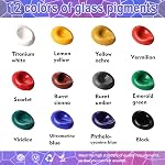 Colorful Ensemble de peinture en verre acrylique avec 6 Des pinceaux, 1 Palette, 12 Couleurs Peintures en verre pour verre de vin, Kit de peinture en émaillé acrylique imperméable pour créer des arts translucides sur porcelaine, Fenêtre & Céramique