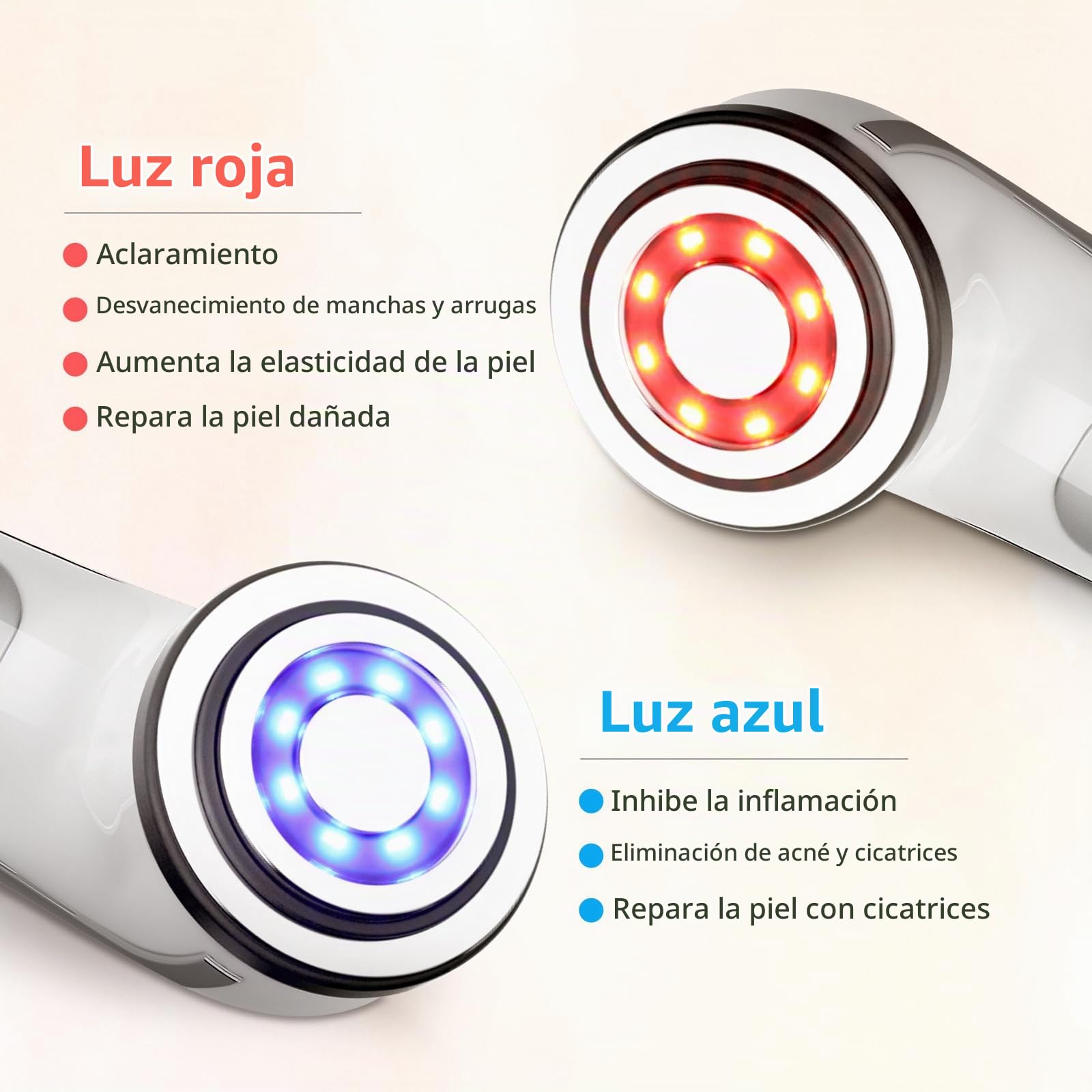CARER BEAUTY Dispositivo de belleza facial por radiofrecuencia - Masajeador facial antienvejecimiento 5 en 1 utilizado para reafirmar la piel y antienvejecimiento