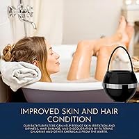 Vista 2 de Filtro de baño para bañera, filtro de agua Kinder para bañera, suavizante de agua dura para eliminar el plomo, el cloro y el flúor, mejorar la Negro