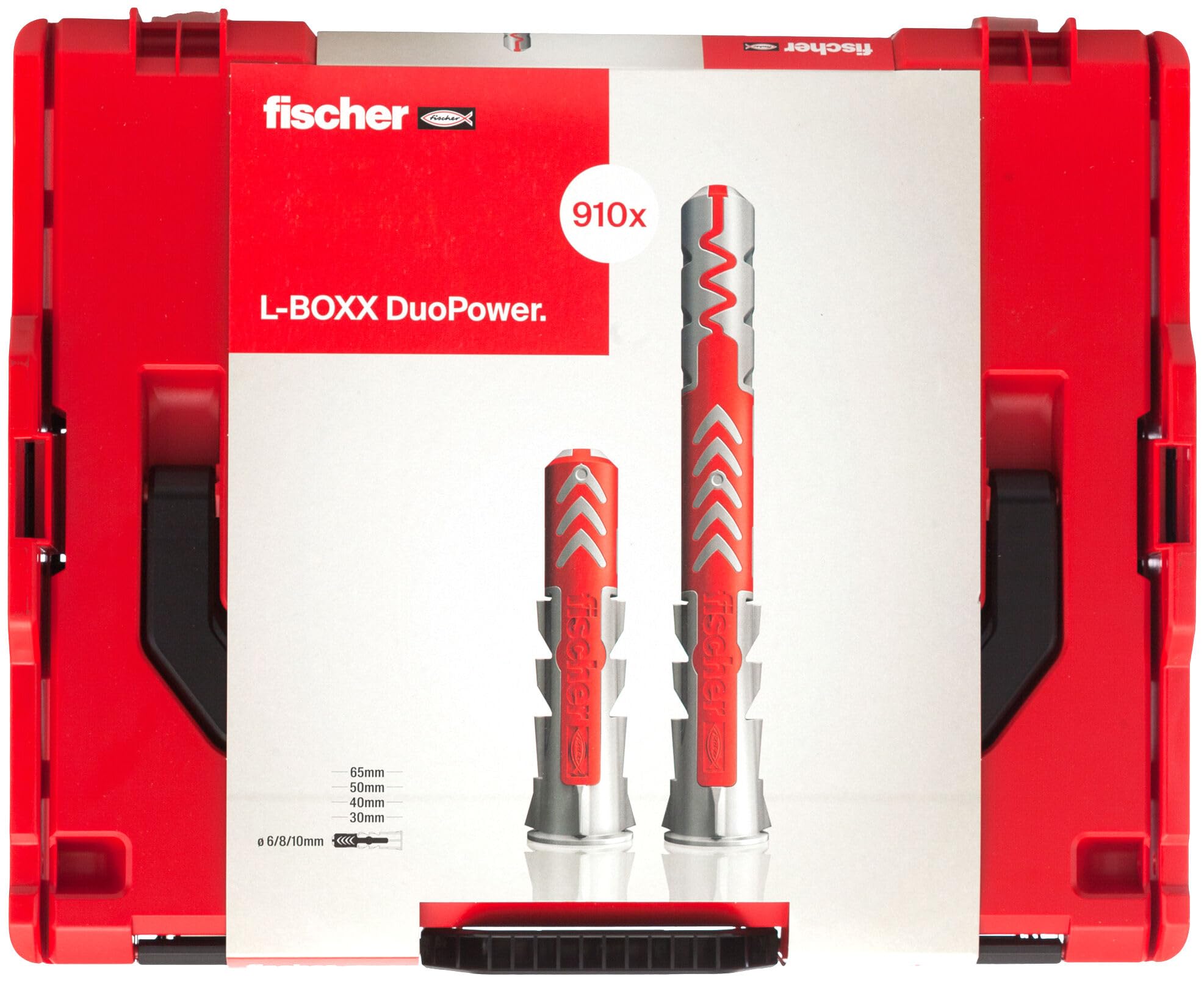 fischer L-Boxx DuoPower, 910 DuoPower in verschiedenen Größen, der innovative Dübel mit drei Funktionsprinzipien (klappen, spreizen, knoten) für mehr Funktion, Leistung und Sicherheit