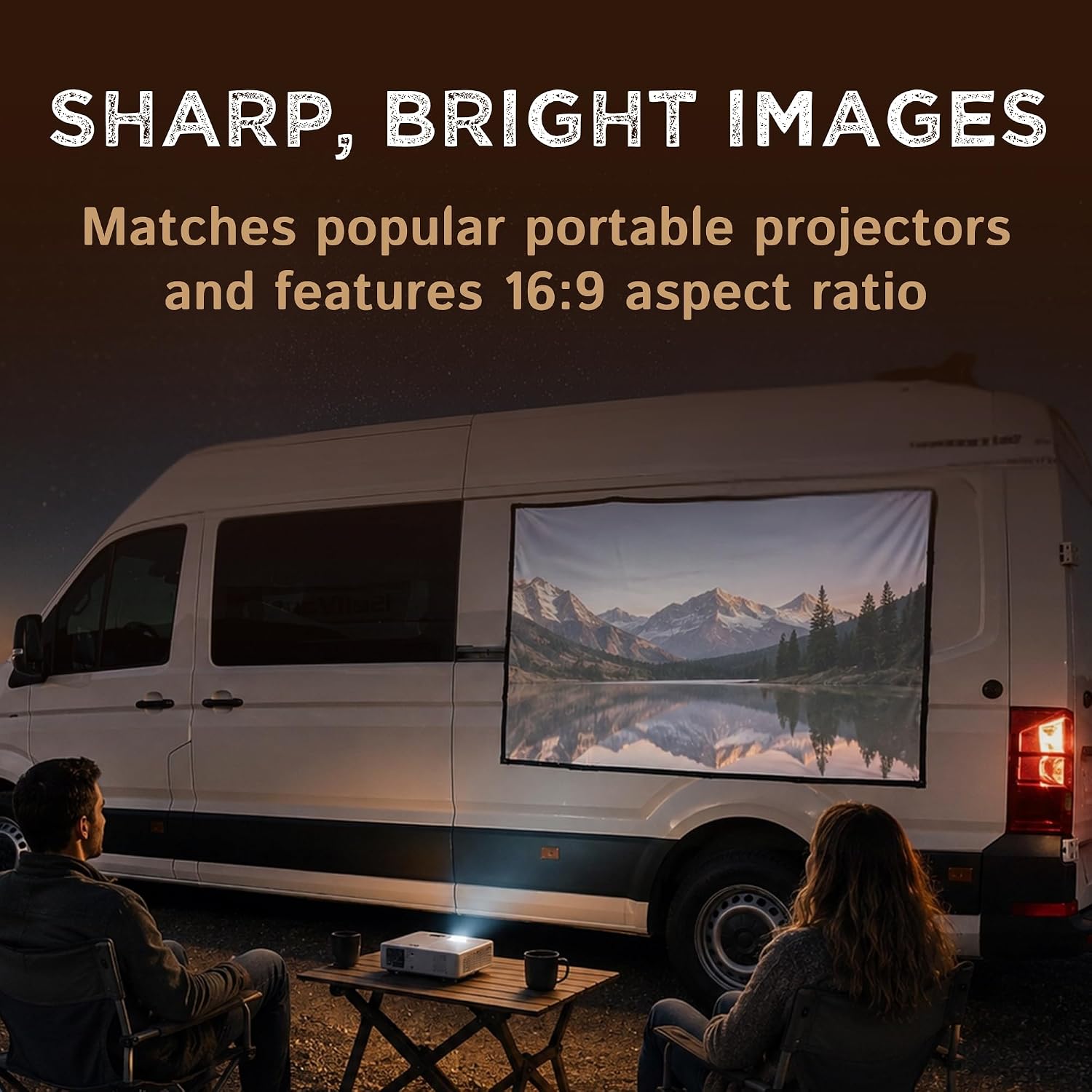 Magnetic Outdoor Projector Screen - Portable HD Projector Screen, 16:9 Aspect Ratio, 1080 Compatible, Foldable Camping White Screen for Van, SUV, Car - Outdoor Movies 9 71UDDp58oGL. AC SL1500
