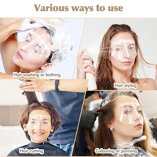 Miniatura 2 de 100 protectores faciales transparentes  Protector de ojos después de cirugía de cataratas, protector facial transparente desechable para la ducha