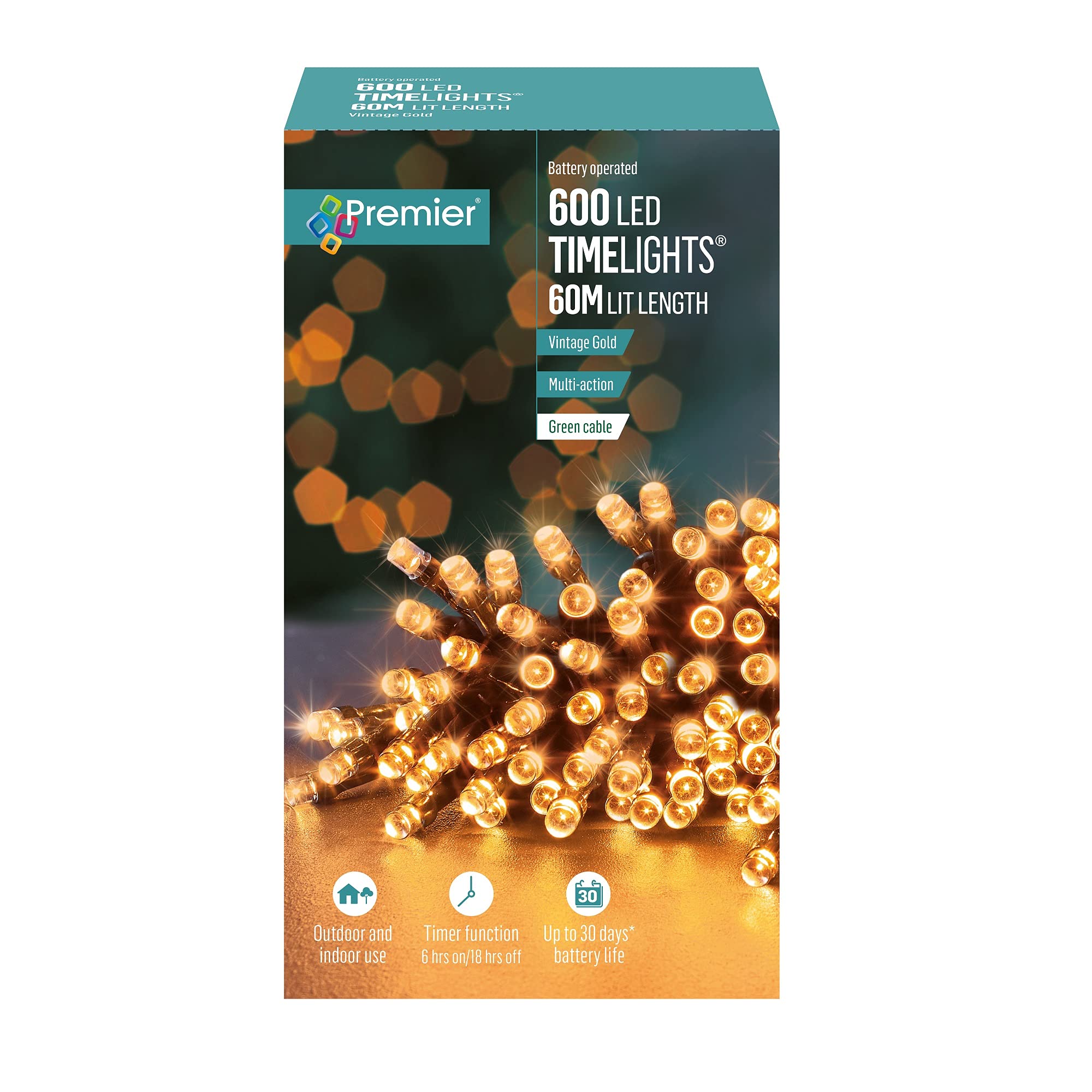 Premier Gold 600 M-A B-O Vintage Led Lights With Timer