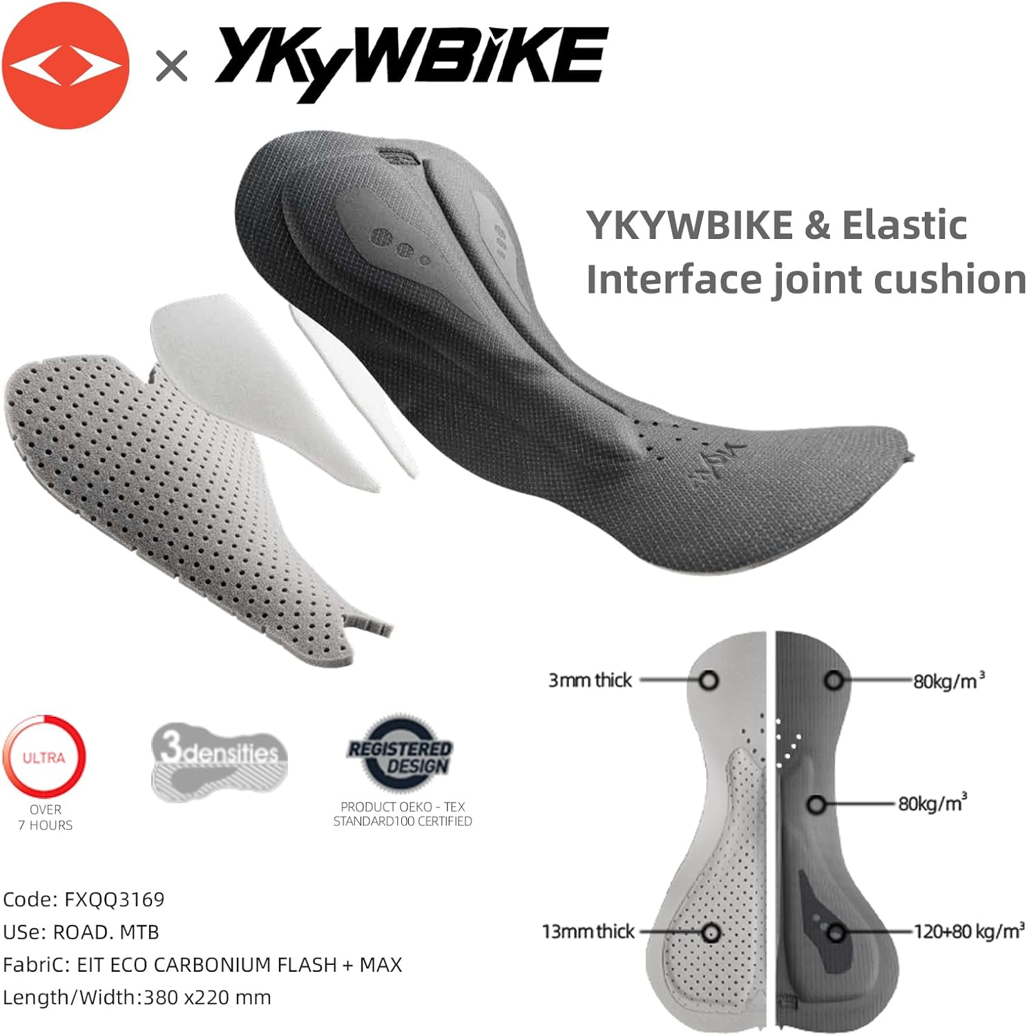 YKYWBIKE Cycling Bibs Men,Elastic Interface Padded Cycling Bib Shorts,Breathable Road Bike Bib Shorts,Biking Bib Short Men - Image 6