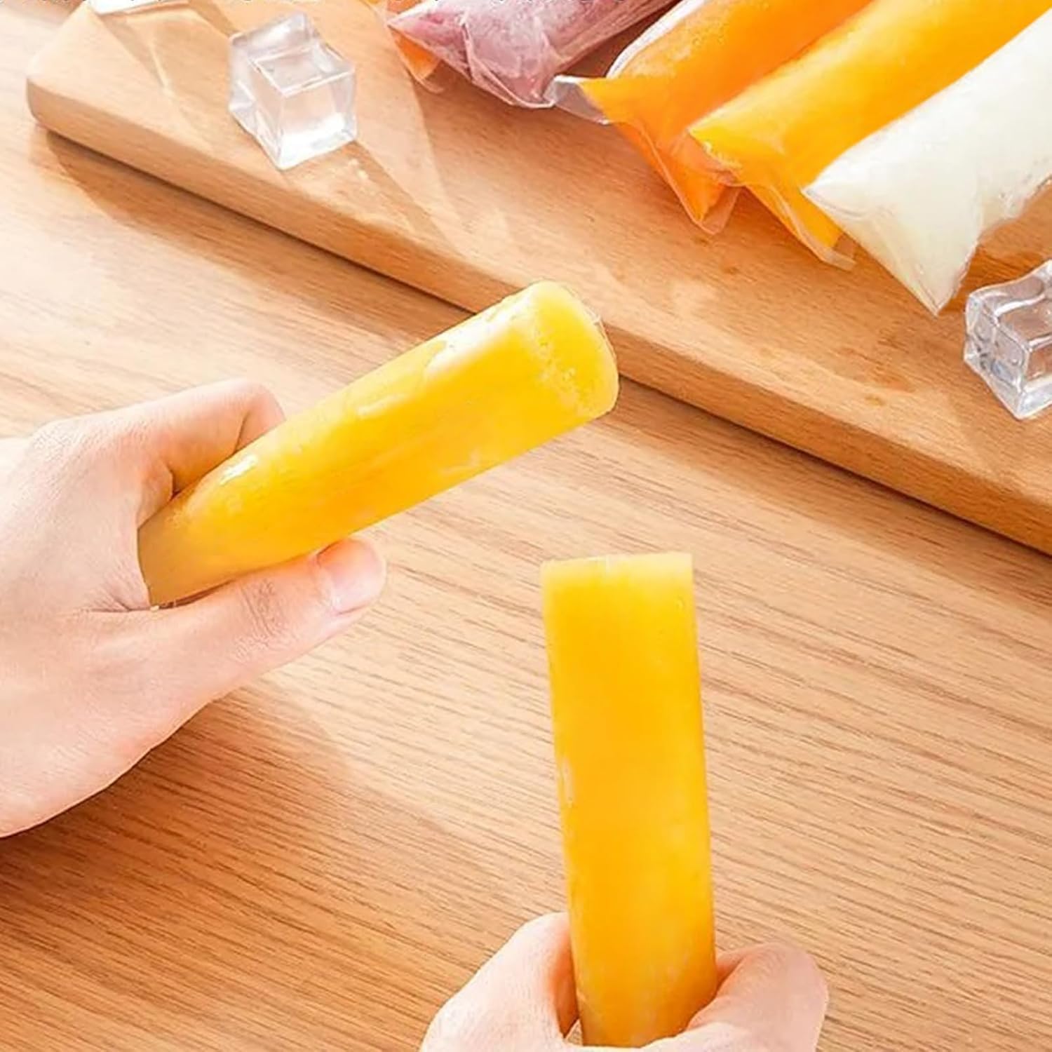 100 PCS Food-Grade Disposable Popsicle Bags,Popsicle Sleeves Disposable with Funnel,Disposable Ice Popsicle Mold Bags for Freezer,DIY Popsicle Tubes for Making Juice Pops,Fruit Smoothies,Ice (300)