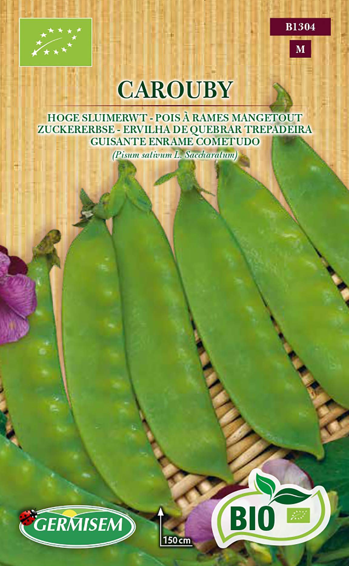 Germisem Orgánica Carouby Semillas de Guisantes de Azúcar 80 g, ECBIO1304