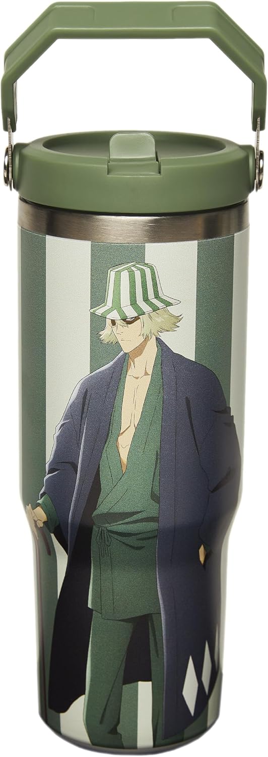 Bleach Ichigo Kurosaki Tumbler with Lid, 30 Oz, Vacuum Insulated, Anime Water Bottle, Reusable Insulated Stainless Steel tumbler for Water, Iced Tea or Coffee - Officially Licensed