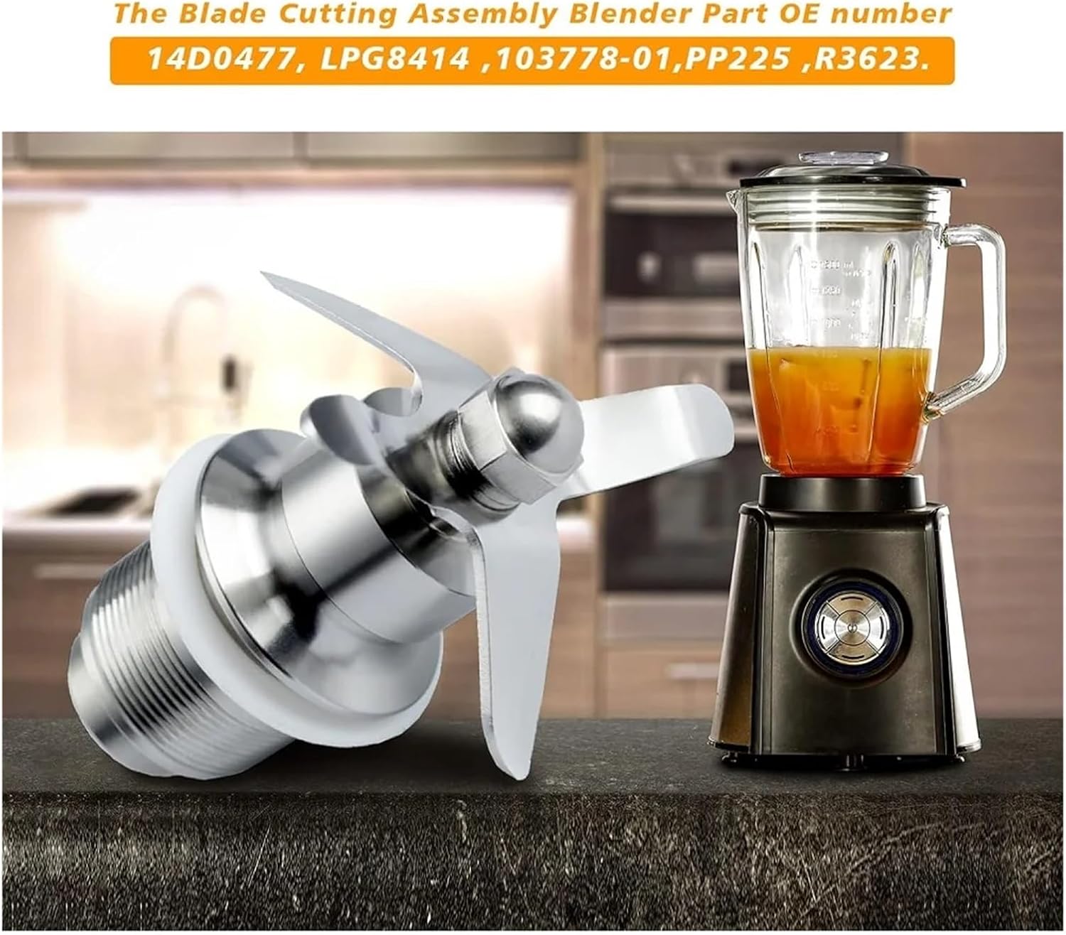 502977 Blade Cutting Assembly Blender Part Compatible With Waring CB15 CB10 CB6 Commercial Assembled Gallon Blenders, 502975