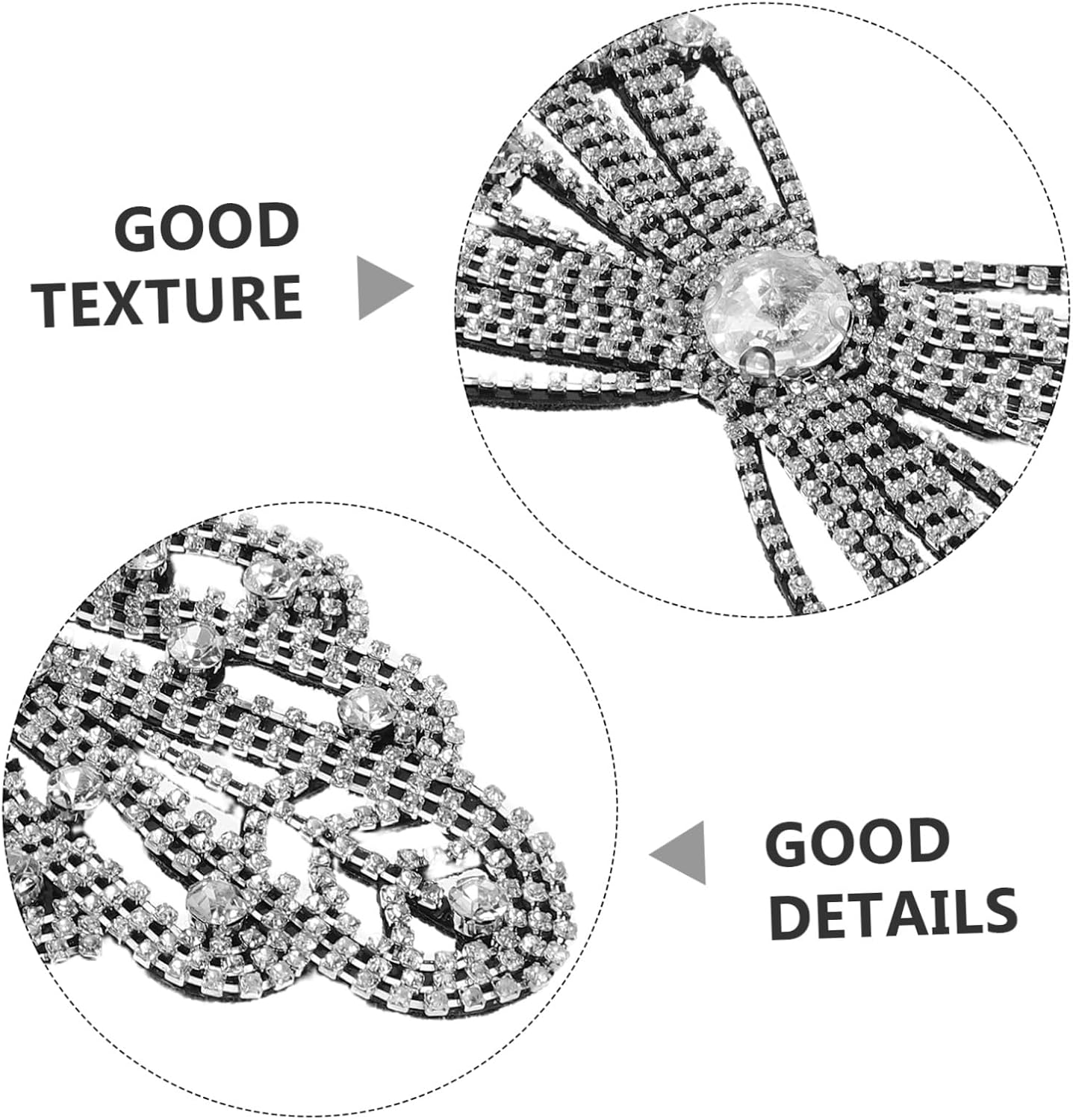 2pcs Rhinestone Flower Applique Sew on Bridal Dress Embellishment