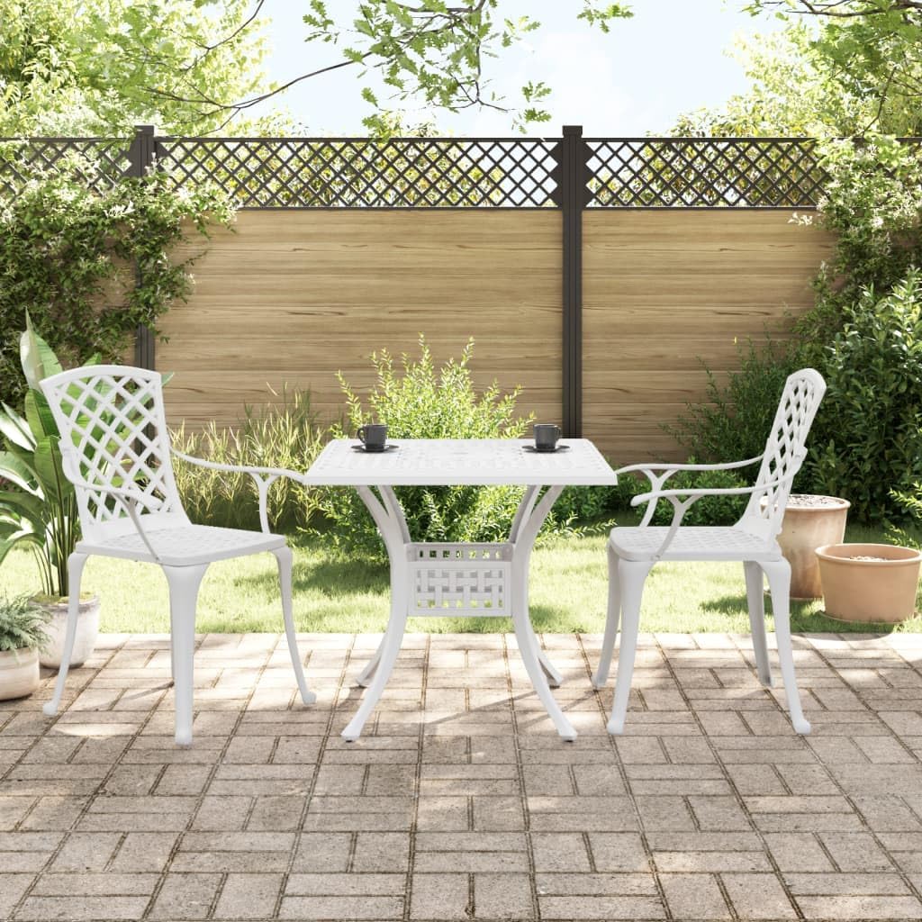 vidaXL Aluminum Small Bistro Set in White