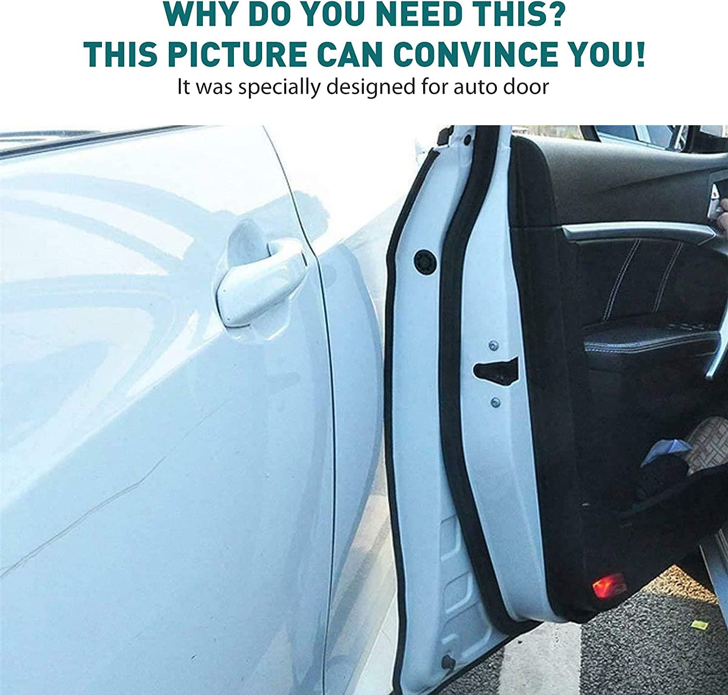 MODIGT 32Ft Universal Car Door Edge Protector - U-Shape, PVC Rubber, Black