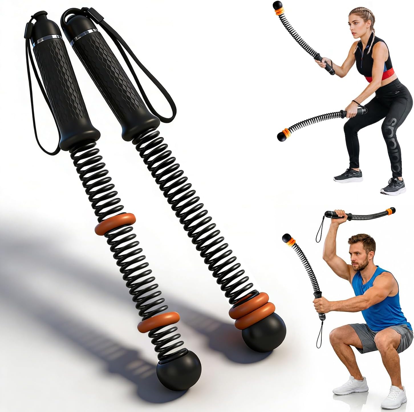 Ropeless Battle Ropes Adjustable Weight Ropeless Battle Ropes for Home Gym, Portable Cordless Workout Exercise Rope for Strength Building, HIIT and Low-Impact Aerobic Training for Men & Women
