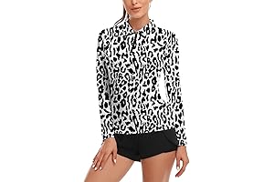 Soneven Long Sleeve Golf Polo Animal Print for Women