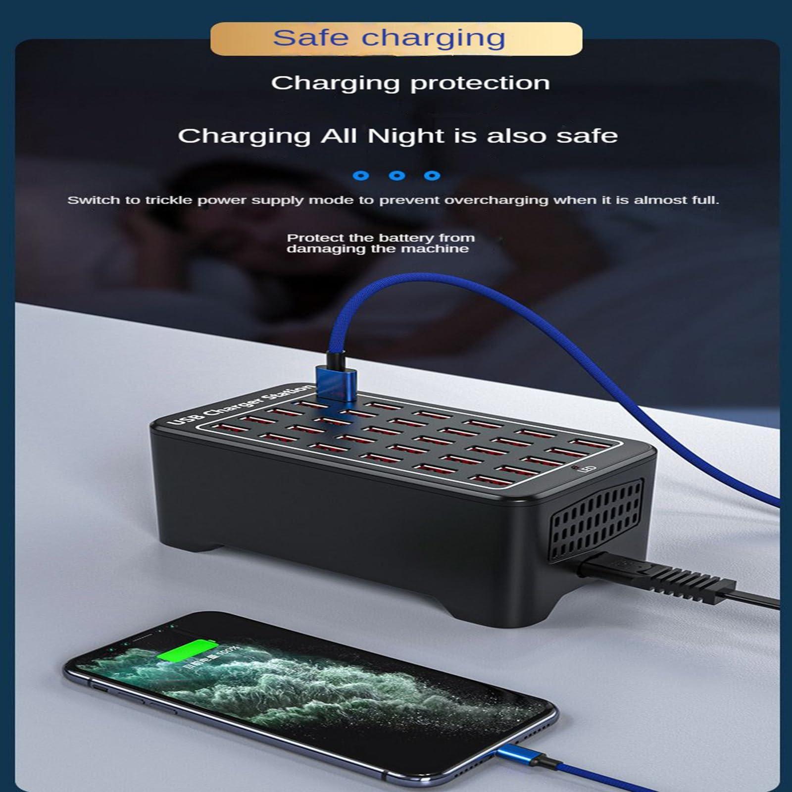 Chargeur Rapide Haute Puissance 150 W Chargeur 30 Ports Chargeur USB multiport Protection de Charge Multiple Compatible avec Une Large Gamme de, 25 USB