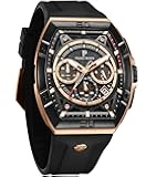 Mens Watches Analog Quartz Luxury 50M Waterproof Tonneau Watches for Men Japanese Movement Stainless Steel Case Luminous Sport Watch