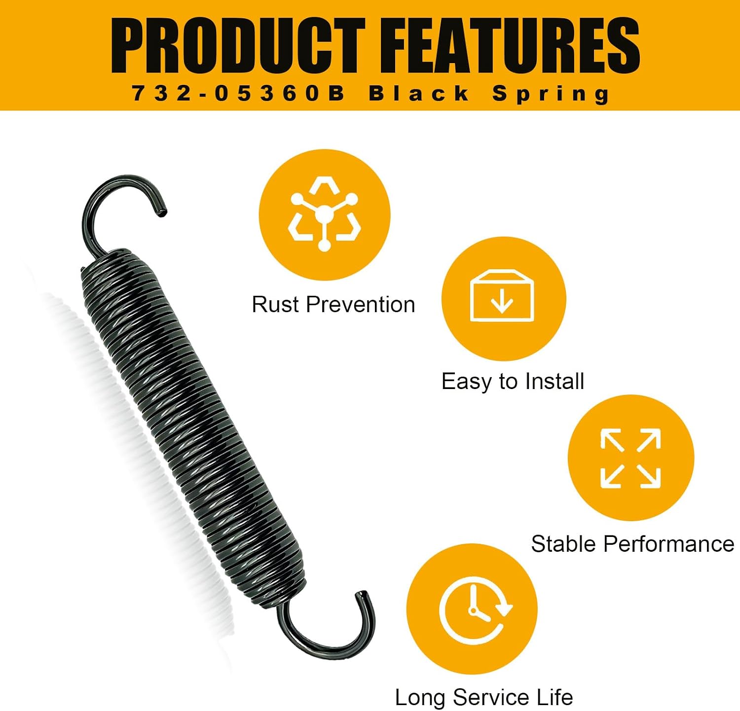 732-05360B Spring,Replacement for CUB Cadet 1.25" Dia X 8.5" Long PRO X ZTX4 ZTX5 ZTXS4 ZTXS5 54,732-05360, 732-05360A,1-Pack