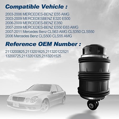 Miniatura 6 de Muelles suspendedores del aire derecho trasero compatibles con Mercedes-Benz W211 W219 2003-2011 E550E55 AMGE63 AMGCLS500CLS550CLS63 AMGCLS55 AMG