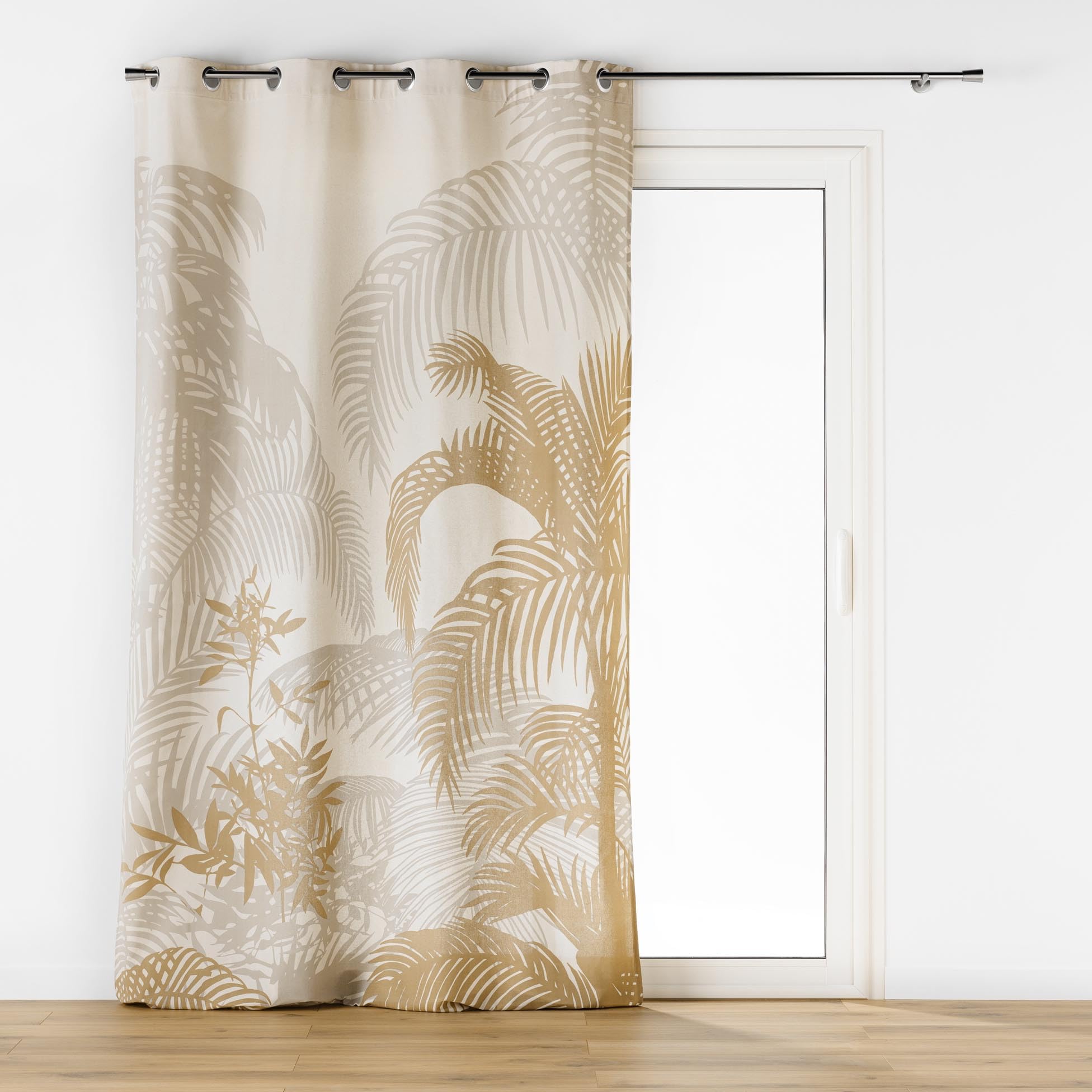 Douceur d'Intérieur, Rideau à Oeillets (140 x 260 cm) Baobab Naturel, Coton & Polyester Imprimé