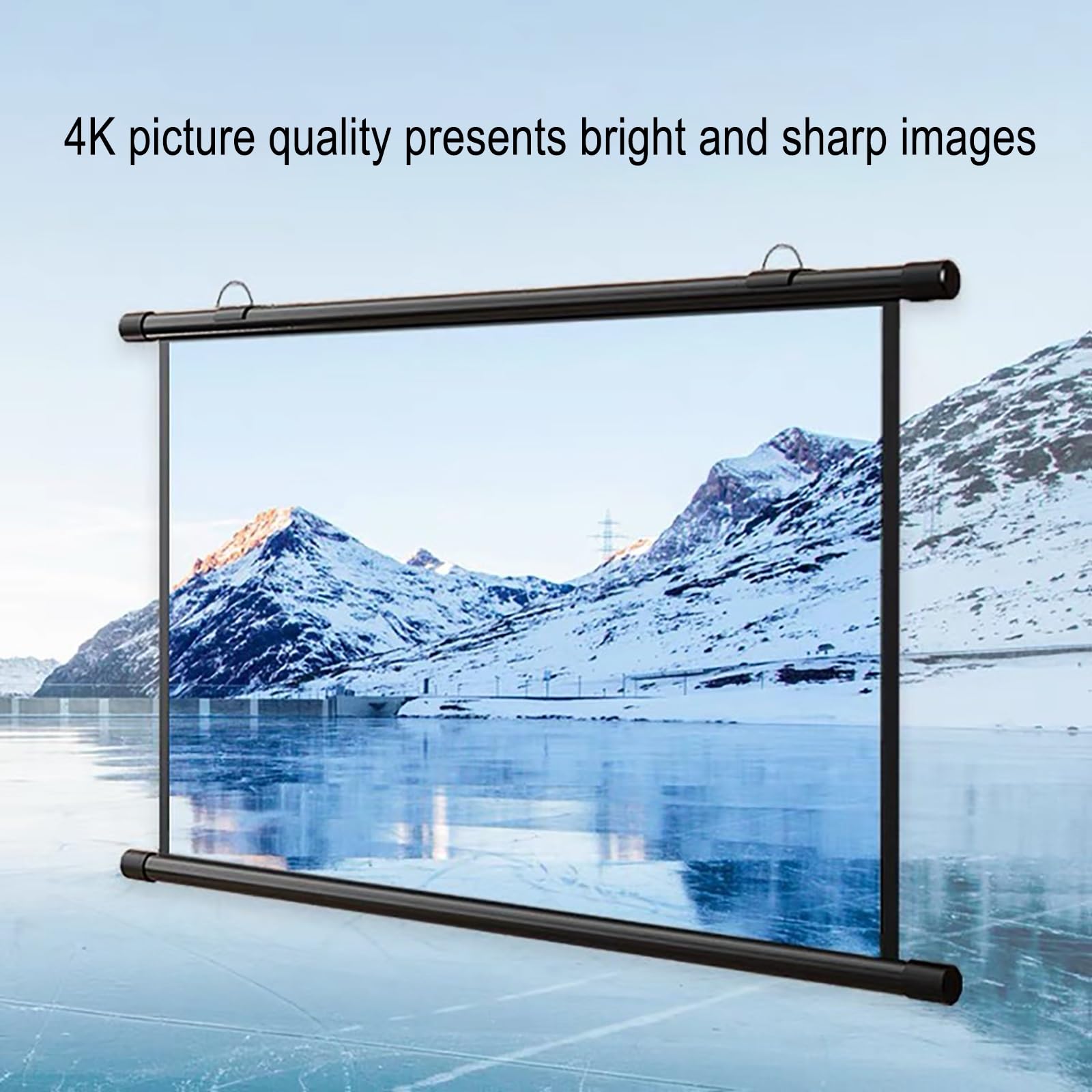 Écran De Projection 90 Pouces, Manuel Enroulable, Fixation Mur Ou Plafond, Pour Home Cinéma Et