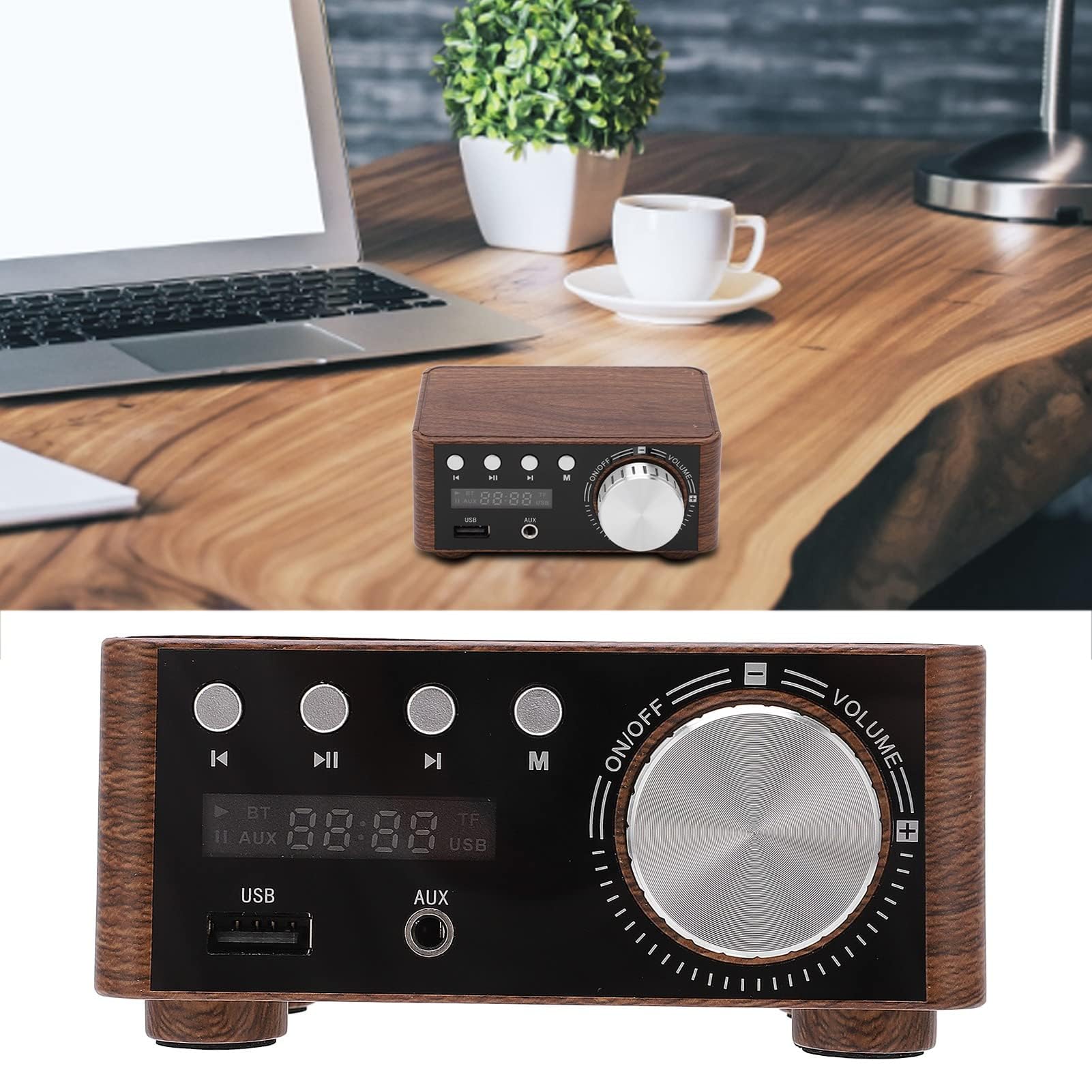 Mini Amplificateur Audio de Ampli Bluetooth 5.0, Amplificateur HiFi Numérique Stéréo 2 Canaux 50W et 50W avec Entrée USB