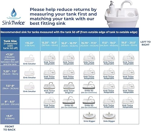 Vista 9 de Fregadero de tanque de inodoro adaptable dos veces