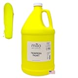 Fluorescent Yellow Neon Tempera Paint | 128 oz Bottle, 1 Gallon | Glows UV in Black Light | Non-Toxic Made in USA | Bulk Art Paint for Party, Student, Classroom, Artist