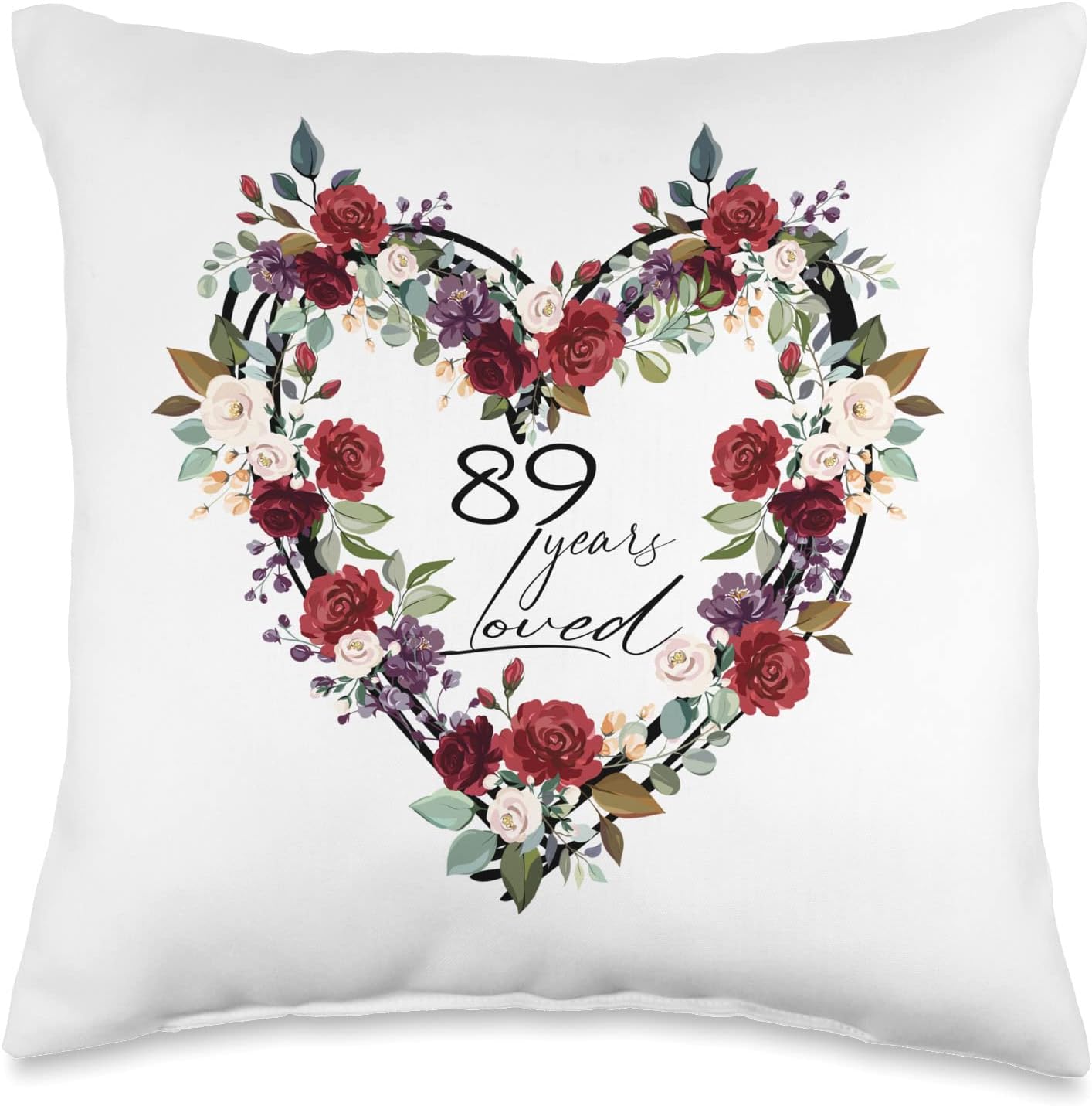 89th Birthday Gifts for Women - 89 Years Loved for Women Throw Pillow