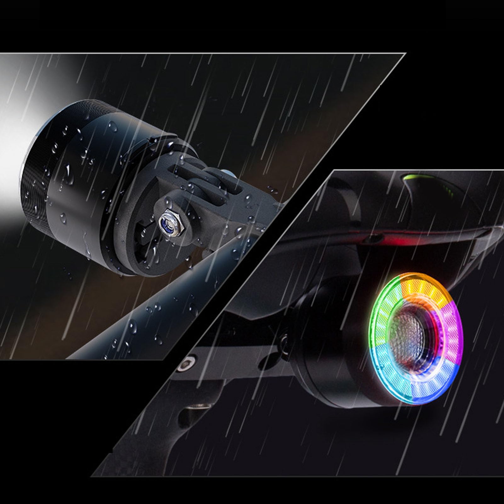 Luocute Juego de Luces para Bicicleta, Luz Delantera y Trasera Recargable por USB de 160 Lúmenes con SeñAl de con Detección de Freno, Resistente Al Agua para Ciclismo Nocturno
