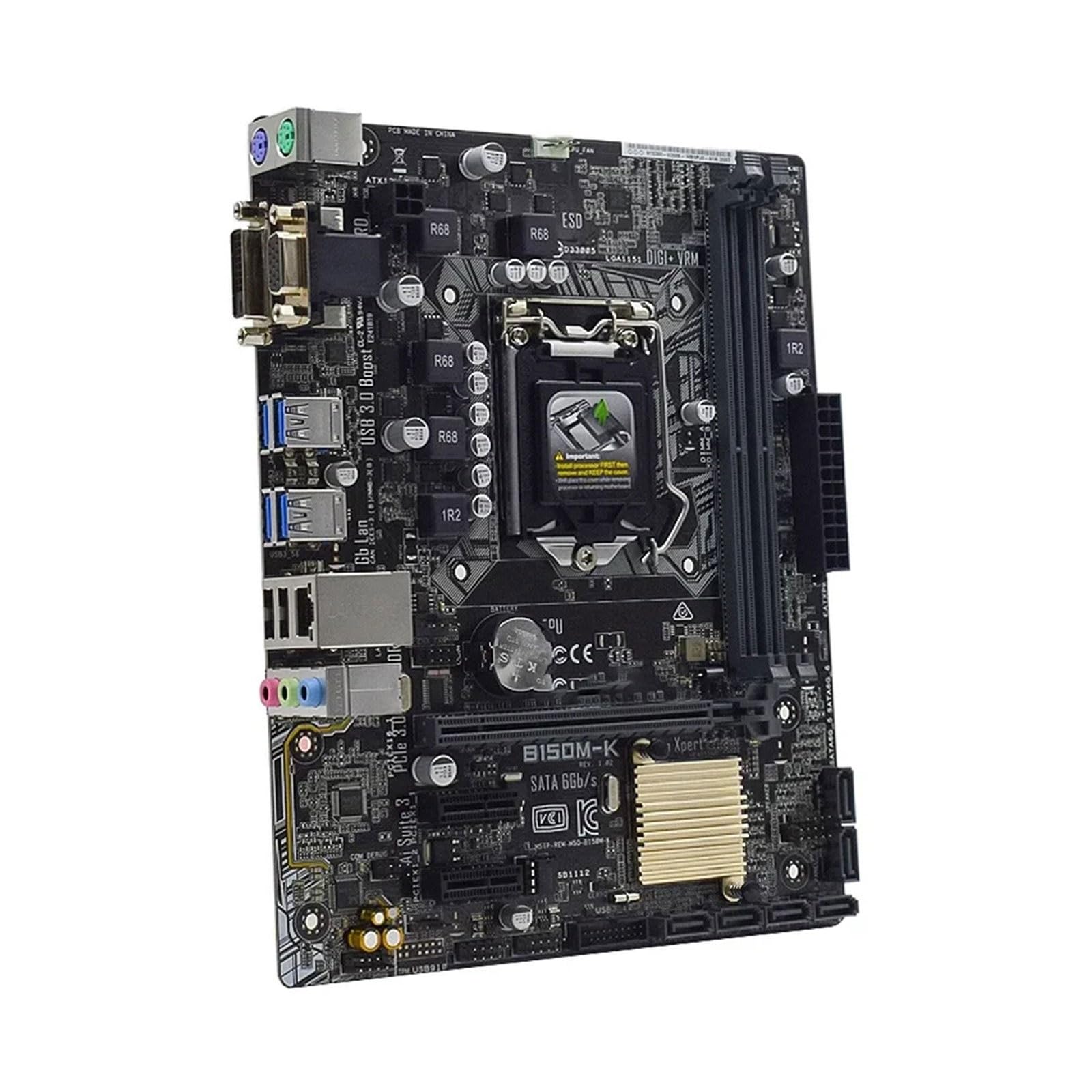 Placa Bases Placa Base Fit For ASUS B150M-K LGA 1151 DDR4 32G SATA3 USB3.0 VGA DVI Micro-ATX Compatible con CPU Core i3-6100 de 7ª/6ª generación