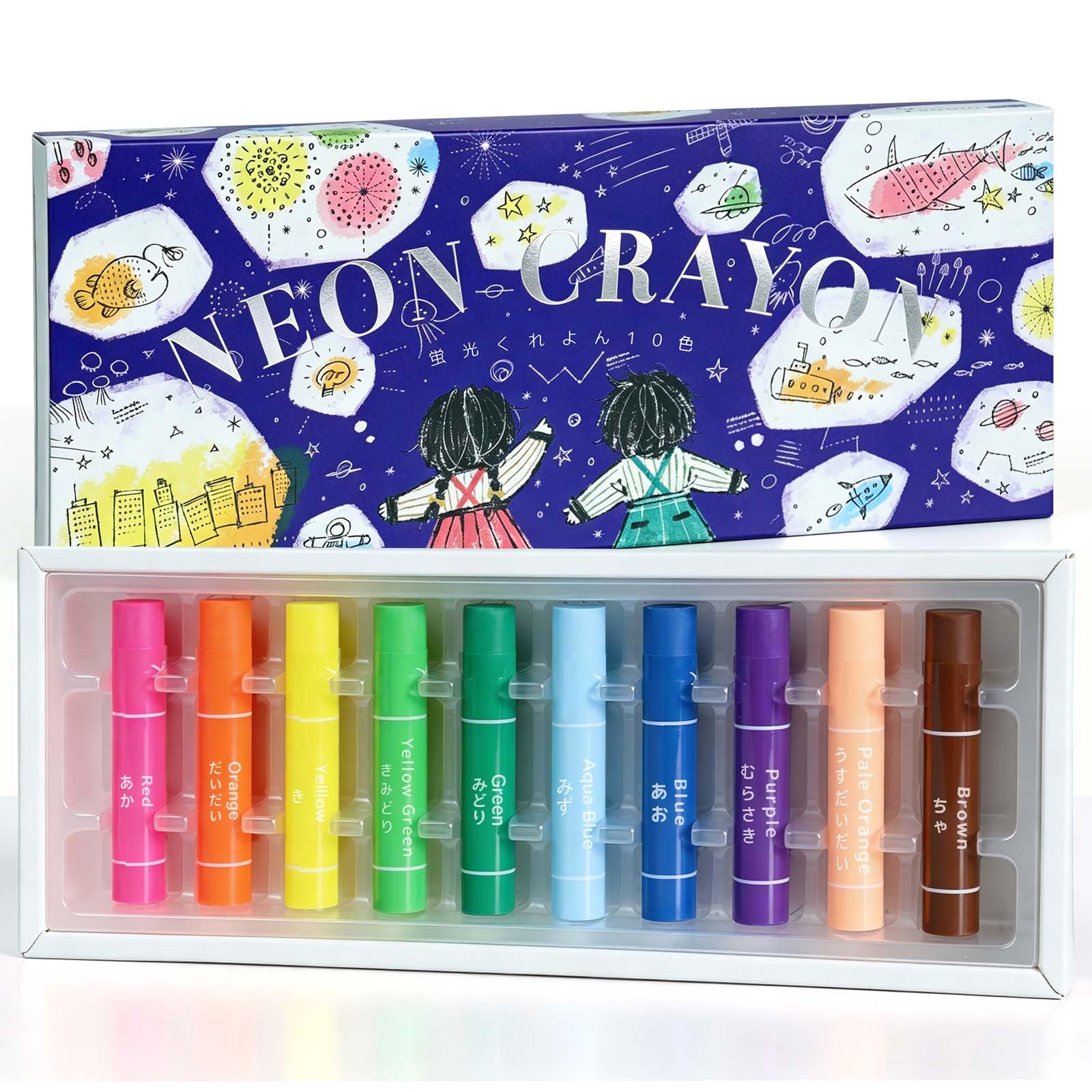 Amazon.co.jp: コクヨ(KOKUYO) 蛍光くれよん 10色 KE-AC30 : 文房具