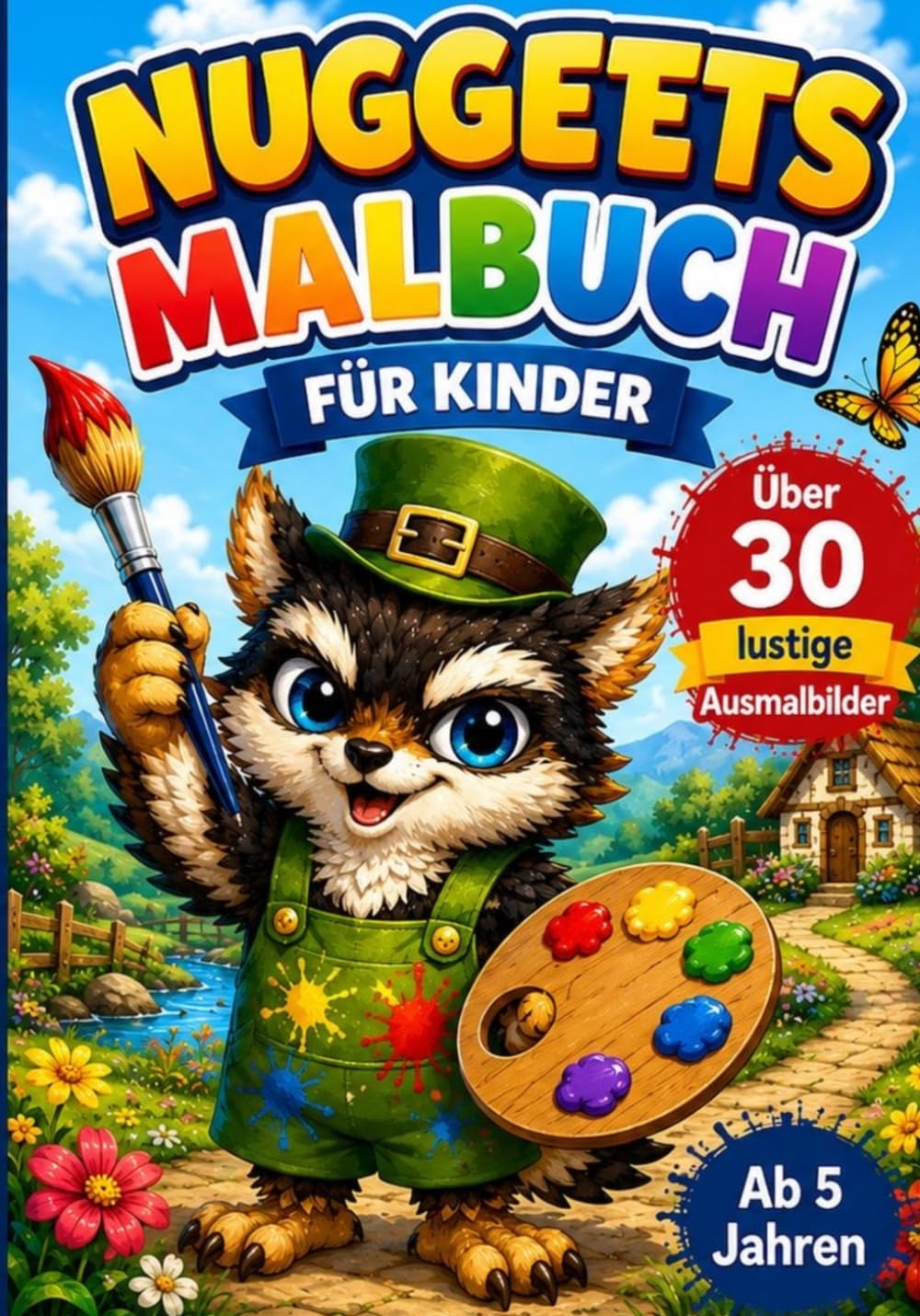 Nuggets Malbuch für Kinder Über 30 lustige Ausmalbilder | Ab 5 Jahren: Kreatives Ausmalbuch mit süßen Motiven – Fördert Fantasie und Spaß beim Malen