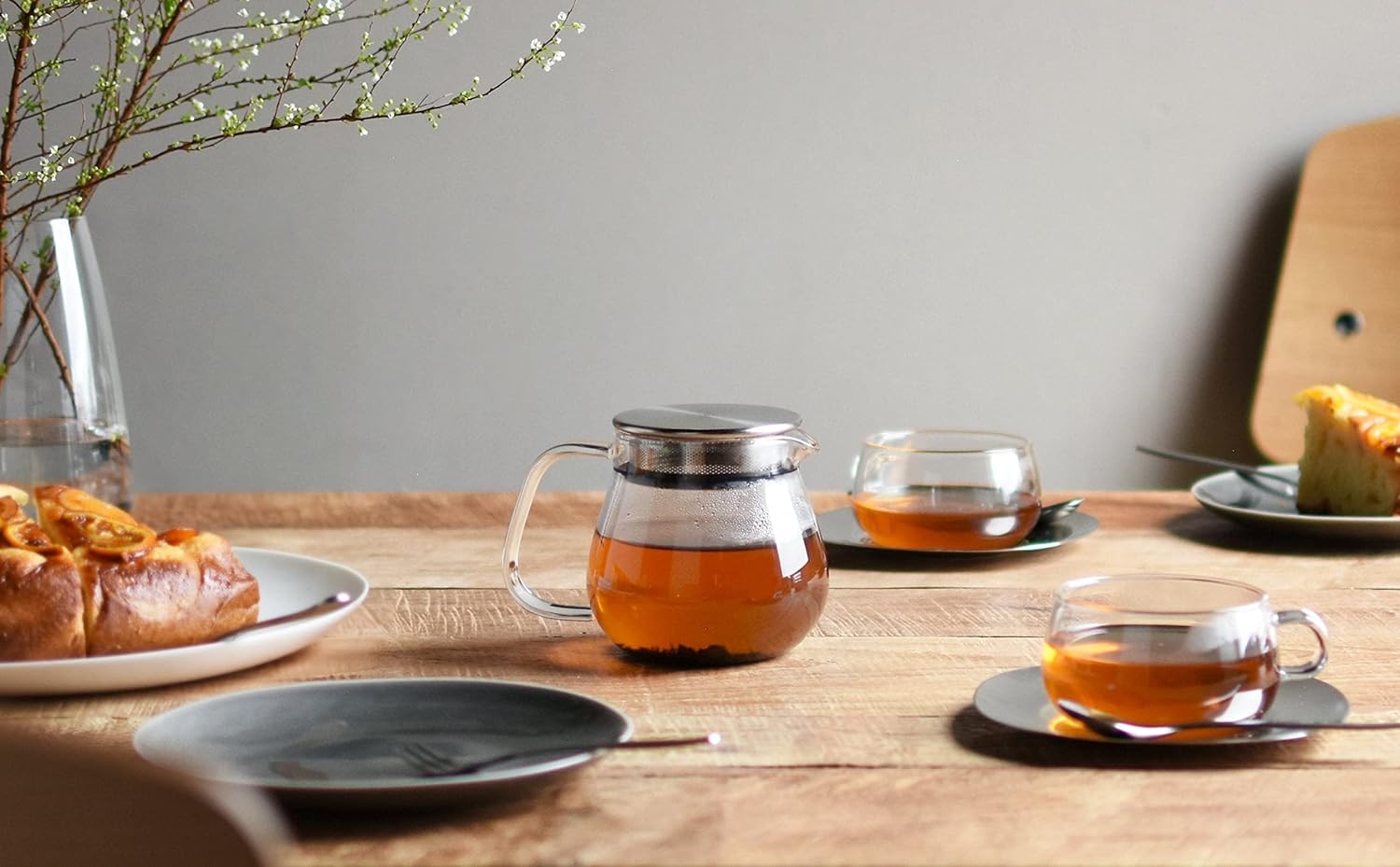 KINTO 21748 SEPIA Jug, 2 cups, Amber, Microwave and Dishwasher Safe, Scale Included