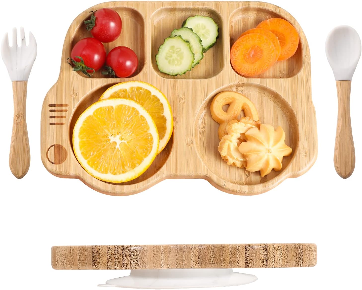 Bamboo Baby Plate with Suction Kids and Toddler Suction