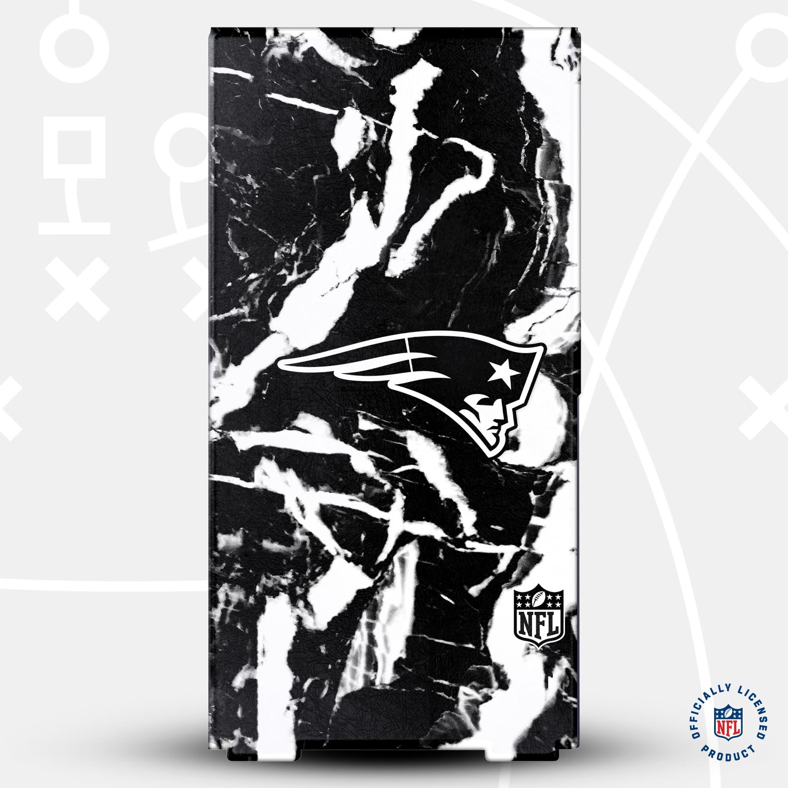 Head Case Designs Licenza Ufficiale NFL Marmo New England Patriots Pacchetto Console Da Gioco Wrap E Pelle Per Controller Compatibile con Xbox Series X