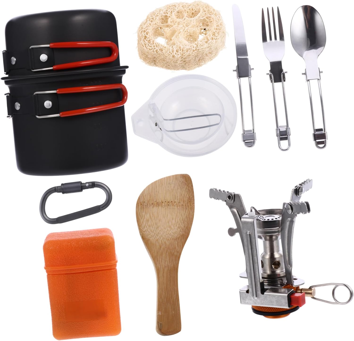 1Set Portable Camping Cookware Ultra Lightweight Outdoor Cooking Kit for People for Hiking Picnics and Backpacking Durable Tableware Includes