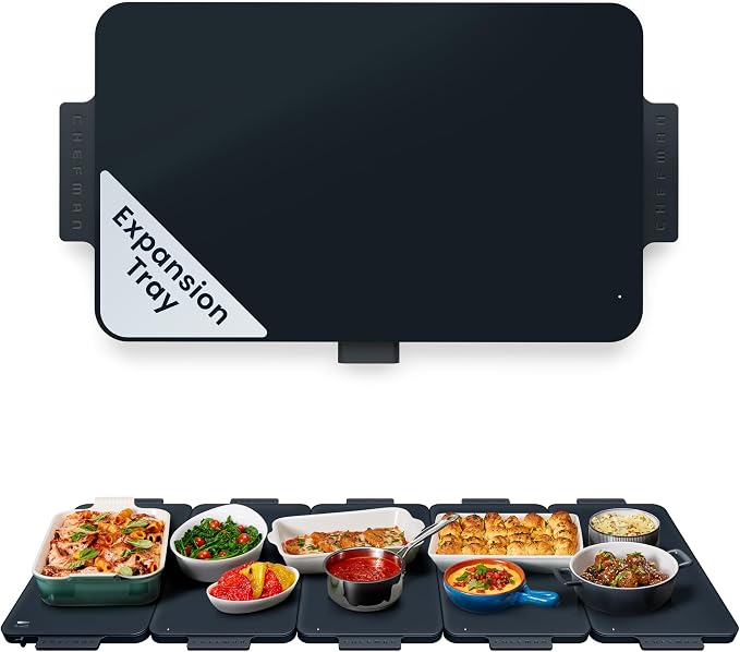 Chefman Everything Warmer Expansion Tray, 10” x 16” Electric Warming Tray, Requires Primary Panel for Use (Sold Separately), One Secondary Panel Included